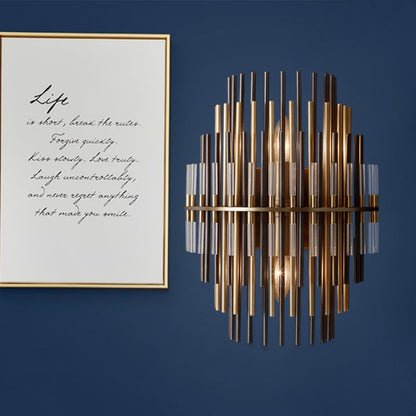 Lucienne Chrom Schwarz Gestufte Röhren Wandleuchte Metall-Wandlampe