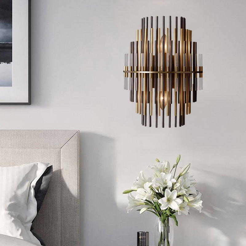 Lucienne Chrom Schwarz Gestufte Röhren Wandleuchte Metall-Wandlampe