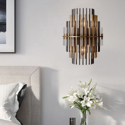 Lucienne Chrom Schwarz Gestufte Röhren Wandleuchte Metall-Wandlampe