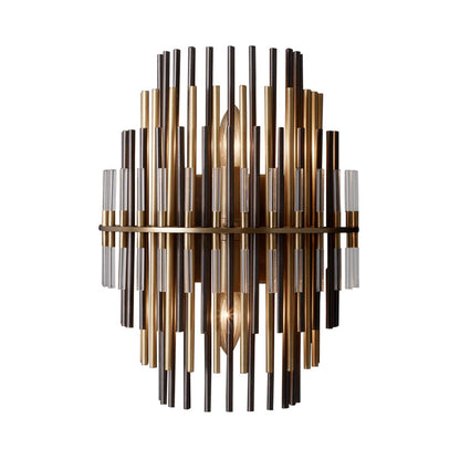 Lucienne Chrom Schwarz Gestufte Röhren Wandleuchte Metall-Wandlampe