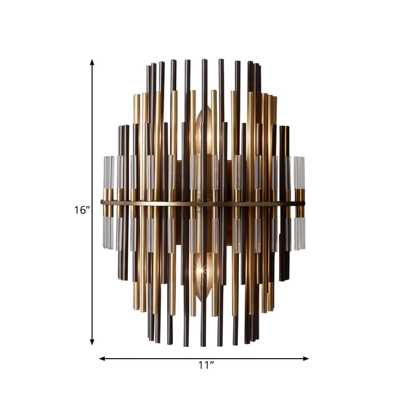 Lucienne Chrom Schwarz Gestufte Röhren Wandleuchte Metall-Wandlampe
