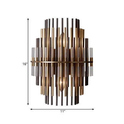 Lucienne Chrom Schwarz Gestufte Röhren Wandleuchte Metall-Wandlampe