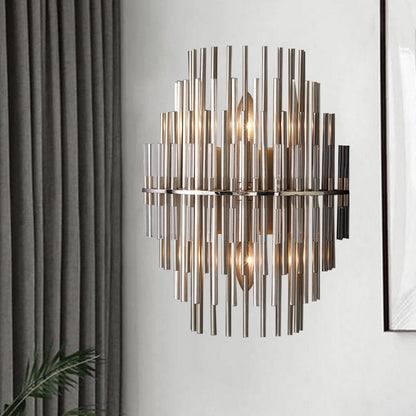 Lucienne Chrom Schwarz Gestufte Röhren Wandleuchte Metall-Wandlampe