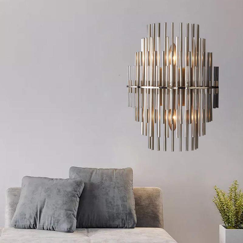 Lucienne Chrom Schwarz Gestufte Röhren Wandleuchte Metall-Wandlampe