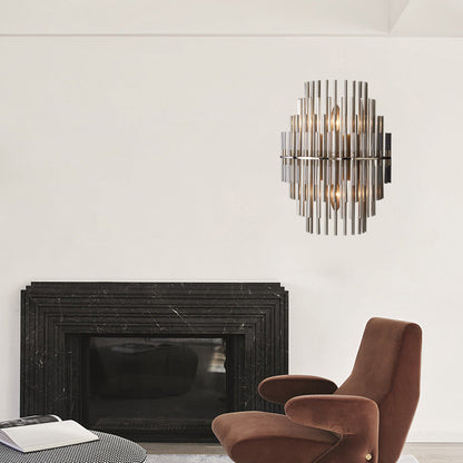 Lucienne Chrom Schwarz Gestufte Röhren Wandleuchte Metall-Wandlampe