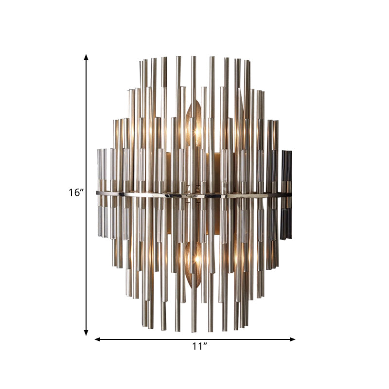 Lucienne Chrom Schwarz Gestufte Röhren Wandleuchte Metall-Wandlampe