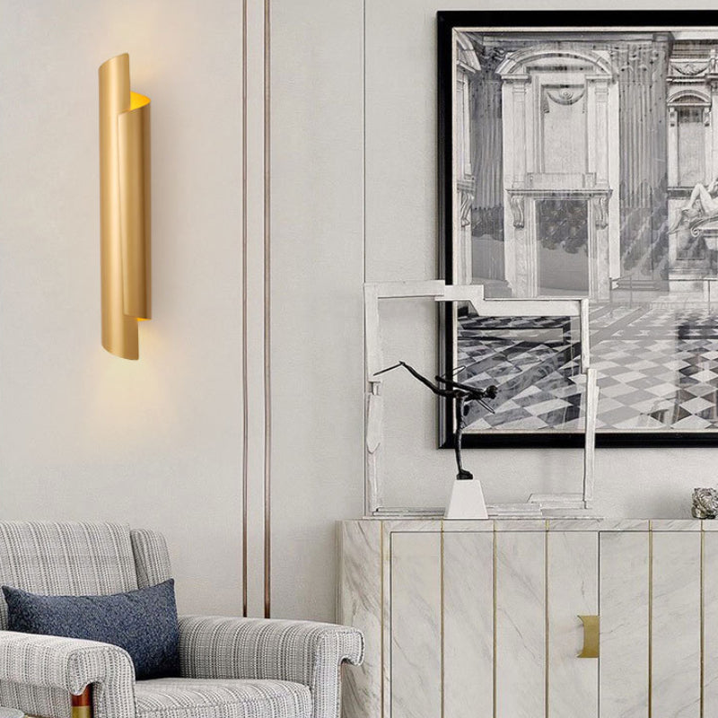 Valérie Scrolled Dual Light Wall Sconce Black/White/Gold
