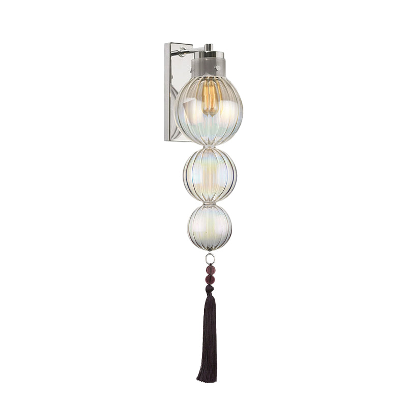 Vivienne Kugelwandleuchte mit Glasschirm und Quastenknoten