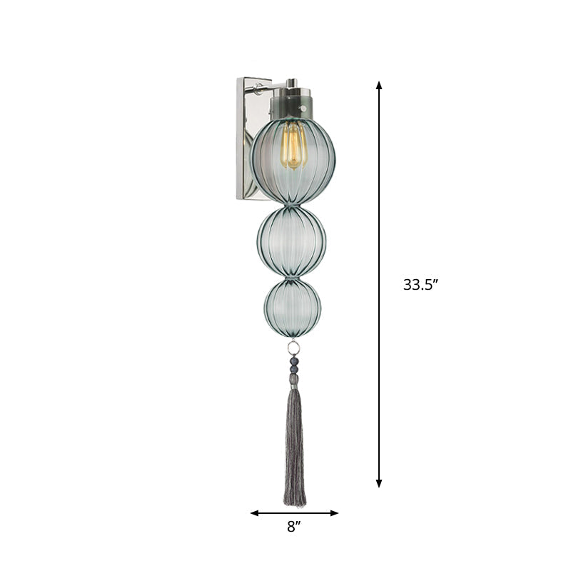 Vivienne Kugelwandleuchte mit Glasschirm und Quastenknoten