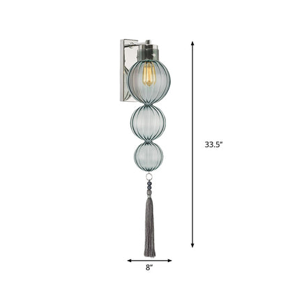 Vivienne Kugelwandleuchte mit Glasschirm und Quastenknoten