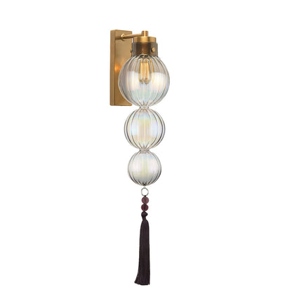 Vivienne Kugelwandleuchte mit Glasschirm und Quastenknoten