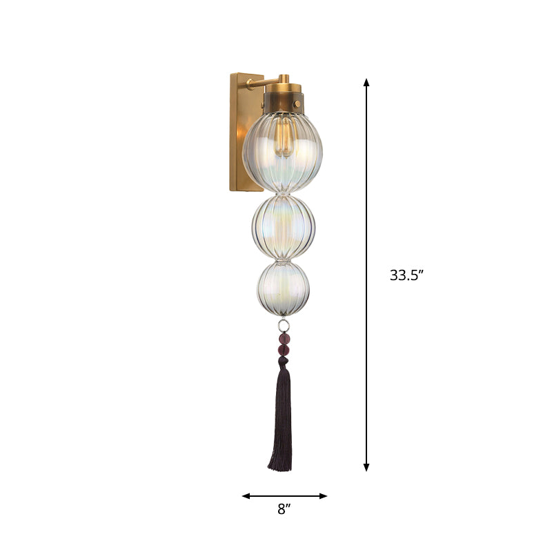 Vivienne Kugelwandleuchte mit Glasschirm und Quastenknoten