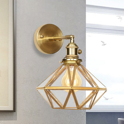Isabelle Prismatic Glas Geometrische Wandleuchte Messing