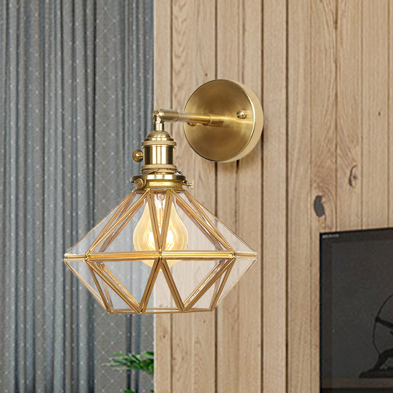 Isabelle Prismatic Glas Geometrische Wandleuchte Messing