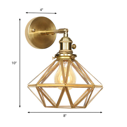 Isabelle Prismatic Glas Geometrische Wandleuchte Messing