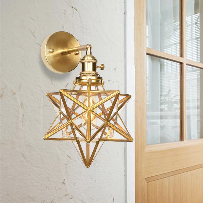 Isabelle Prismatic Glas Geometrische Wandleuchte Messing