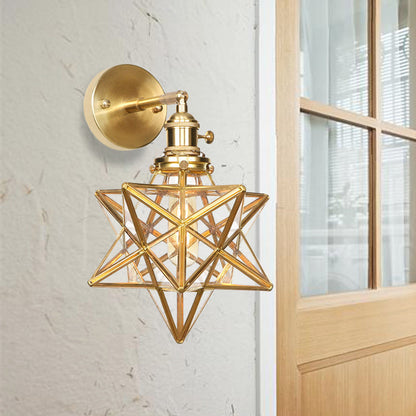Isabelle Prismatic Glas Geometrische Wandleuchte Messing