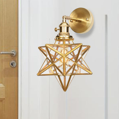 Isabelle Prismatic Glas Geometrische Wandleuchte Messing