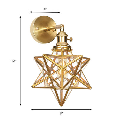 Isabelle Prismatic Glas Geometrische Wandleuchte Messing