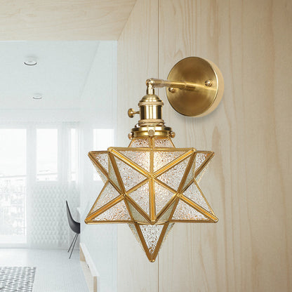 Isabelle Prismatic Glas Geometrische Wandleuchte Messing