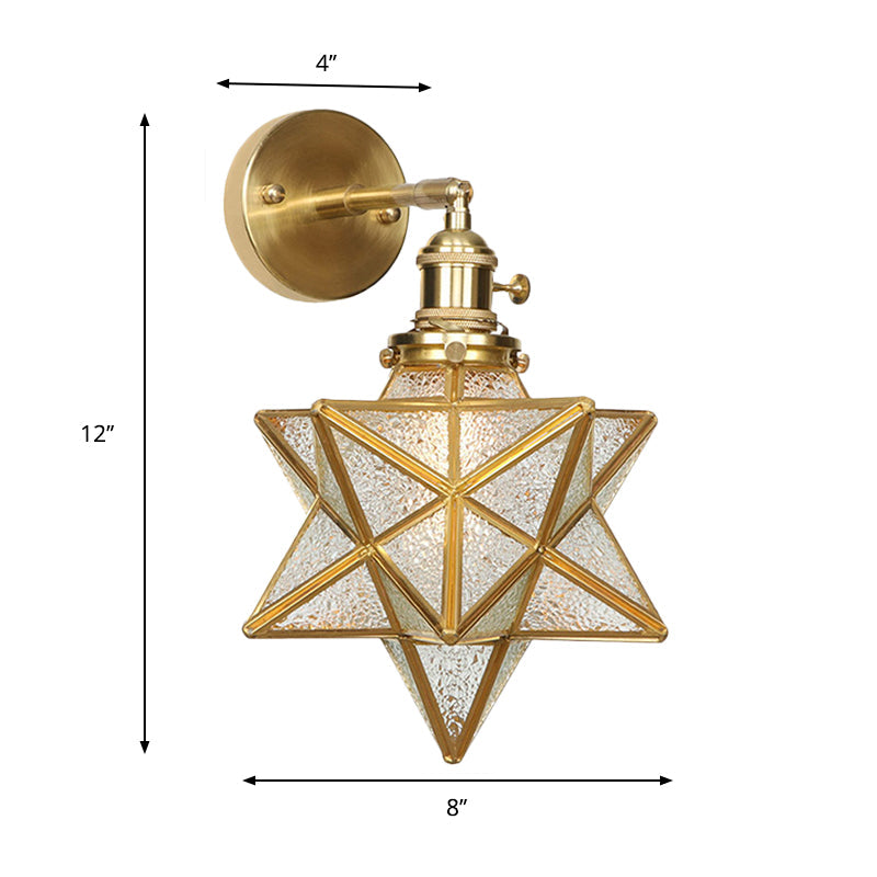 Margaux Geometric Wall Lamp with Prismatic Glass and Brass Finish