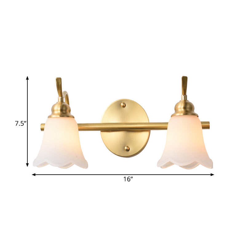 Sophie Flower Badwand-Waschtischleuchte Metall und Messing LED Wandleuchte