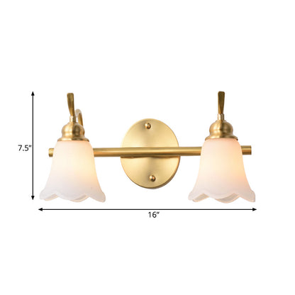 Sophie Flower Badwand-Waschtischleuchte Metall und Messing LED Wandleuchte