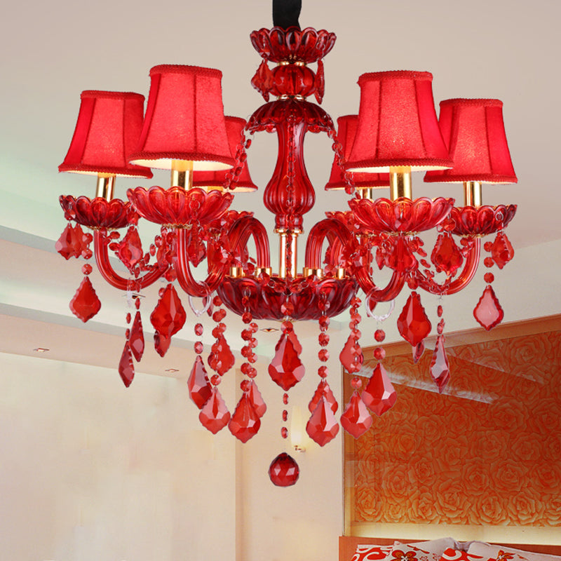 Amélie Modern Red Crystal Candle Chandelier 6/18 Lights