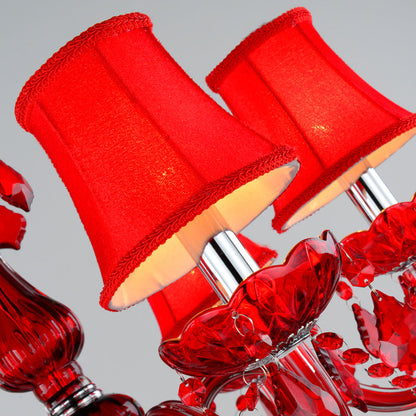 Amélie Modern Red Crystal Candle Chandelier 6/18 Lights