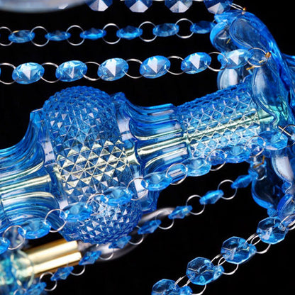 Juliette Modern Blue Crystal Candelabra Chandelier 8/18 Lights