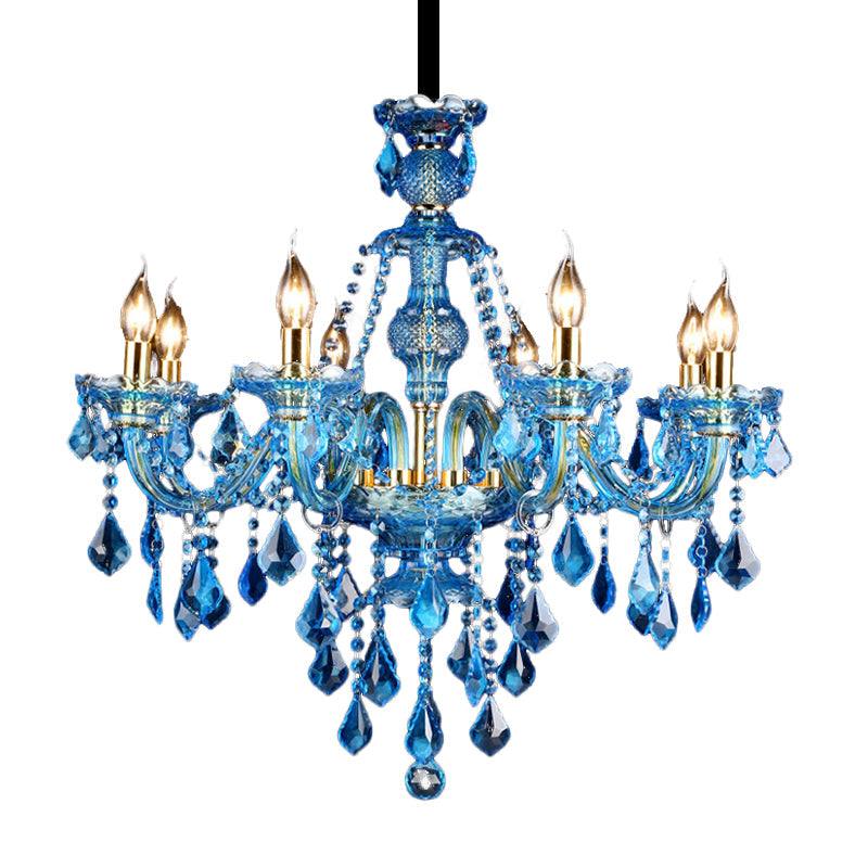 Juliette Modern Blue Crystal Candelabra Chandelier 8/18 Lights