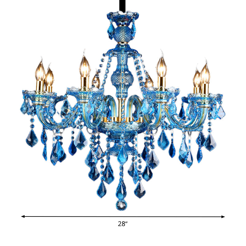 Juliette Modern Blue Crystal Candelabra Chandelier 8/18 Lights