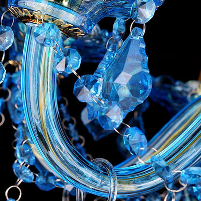 Juliette Modern Blue Crystal Candelabra Chandelier 8/18 Lights