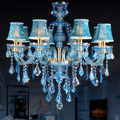 Juliette Modern Blue Crystal Candelabra Chandelier 8/18 Lights
