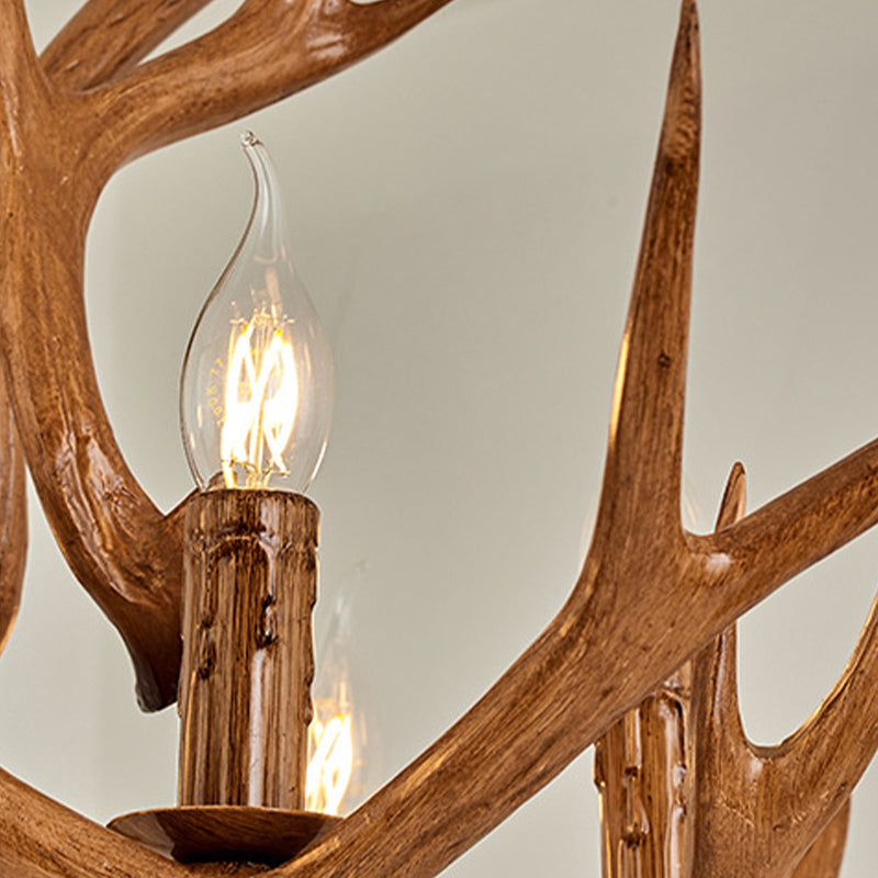 Améliane Brown Faux Antler Rustikale Kronleuchter-Pendelleuchte