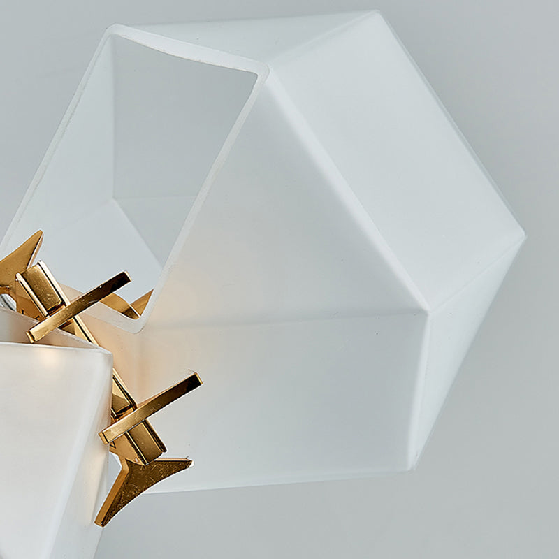 Aurora Geometrischer Kronleuchter aus Milchglas