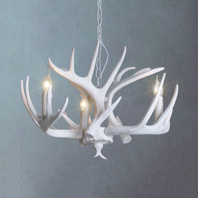 Ariane White Faux Antler Candle Chandelier Pendant
