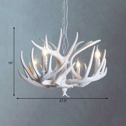 Ariane White Faux Antler Candle Chandelier Pendant