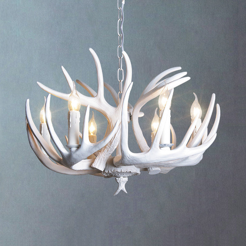 Ariane White Faux Antler Candle Chandelier Pendant