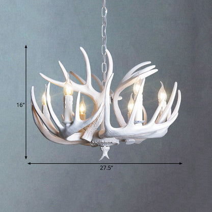 Ariane White Faux Antler Candle Chandelier Pendant