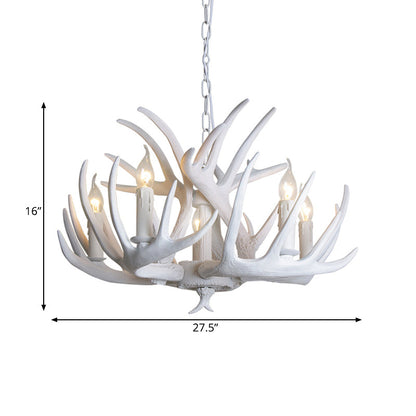 Ariane White Faux Antler Candle Chandelier Pendant