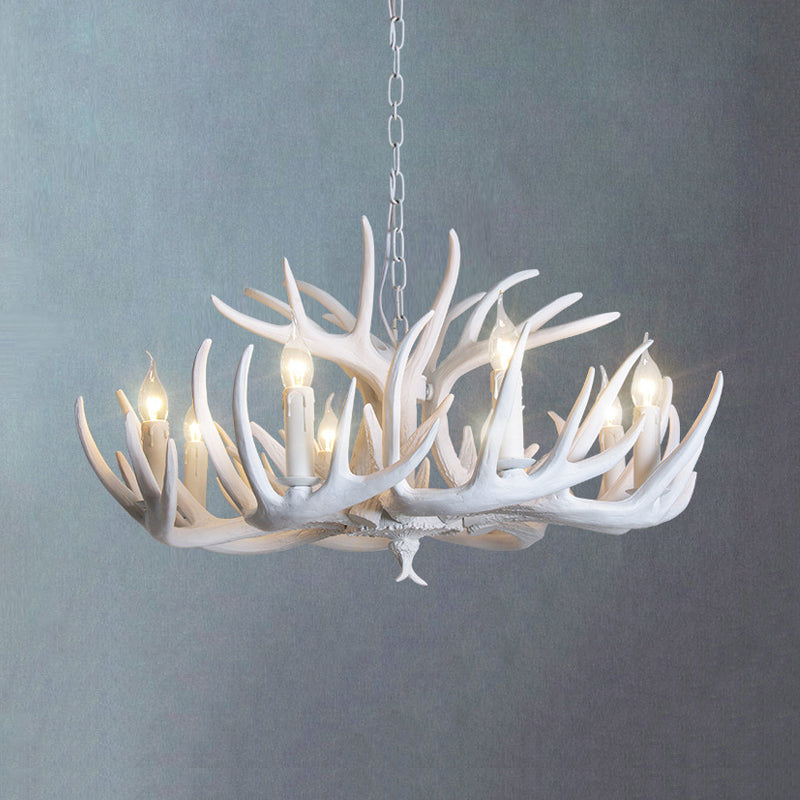 Ariane White Faux Antler Candle Chandelier Pendant