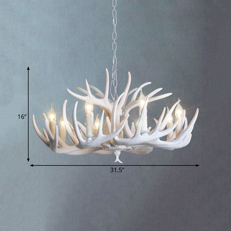 Ariane White Faux Antler Candle Chandelier Pendant