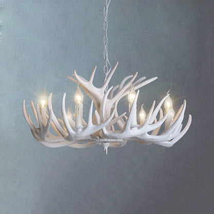 Ariane White Faux Antler Candle Chandelier Pendant