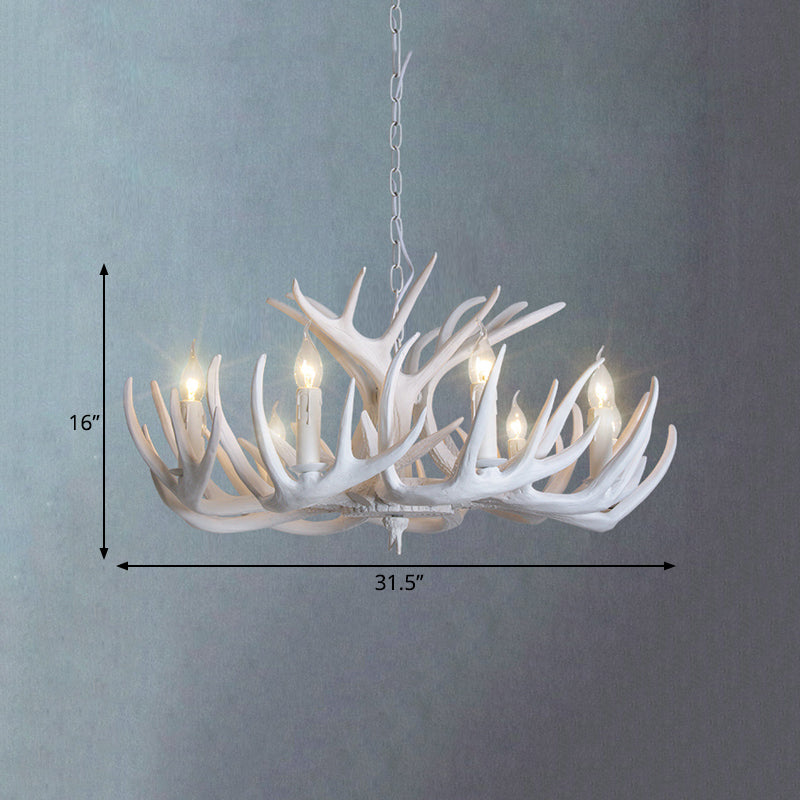 Ariane White Faux Antler Candle Chandelier Pendant