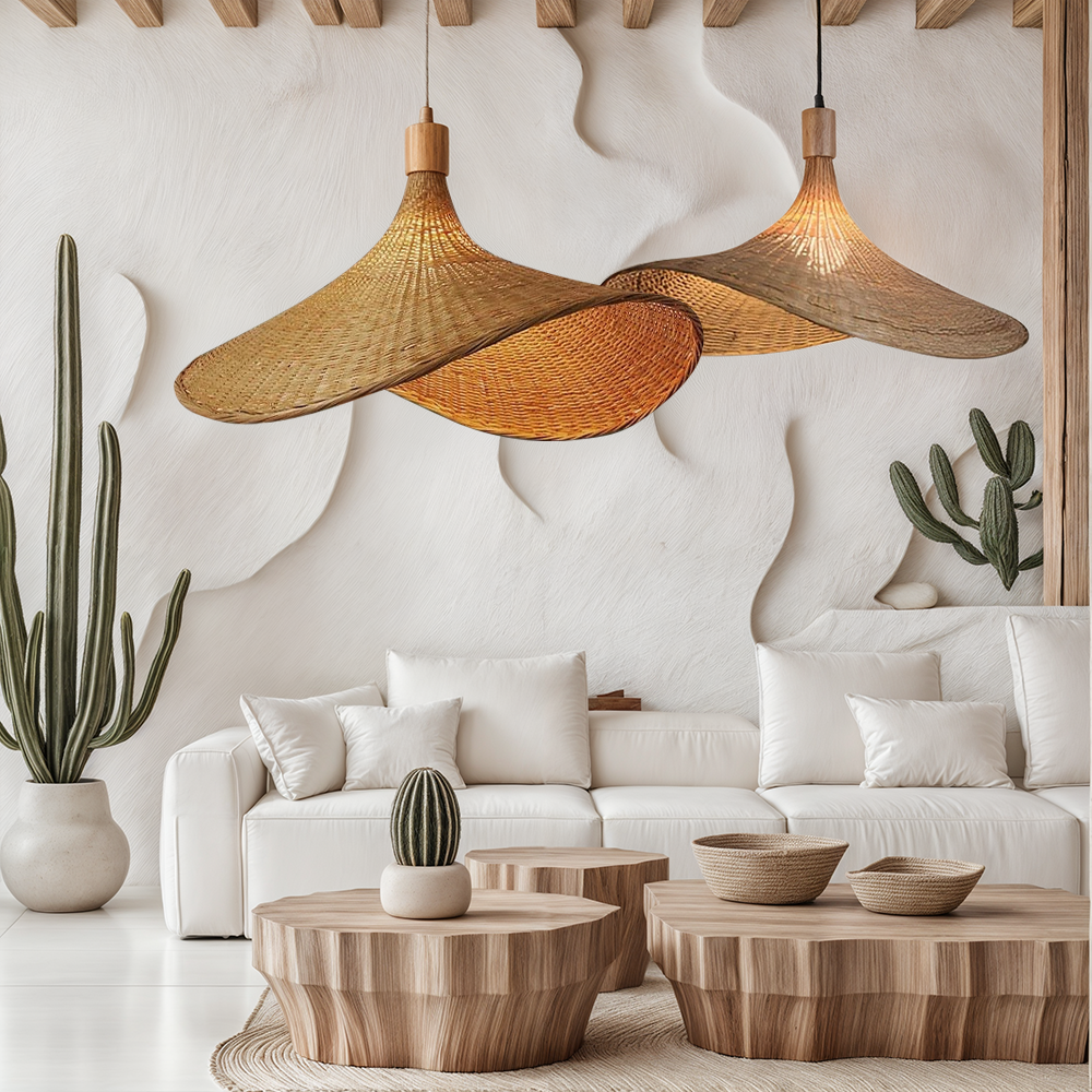Amélie Woven Bamboo Pendant Light