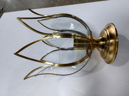 Delphine Lotus Glass Colonial Flush Mount Ceiling Light
