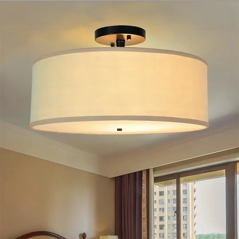 Léa American Country Fabric Ceiling Light