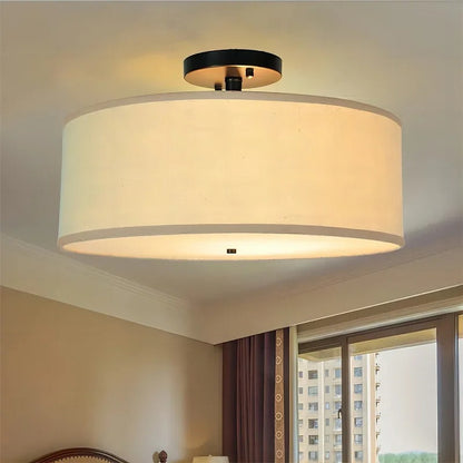 Léa American Country Fabric Ceiling Light