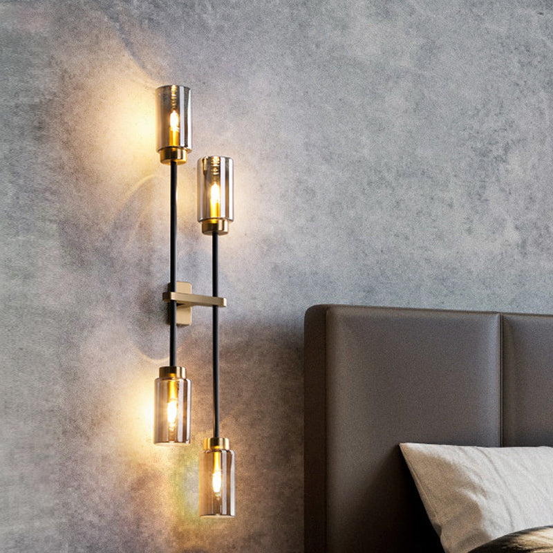 Mathilde Modernistische Zylinder-Wandleuchte Glas Vierkopf LED-Wandlampe